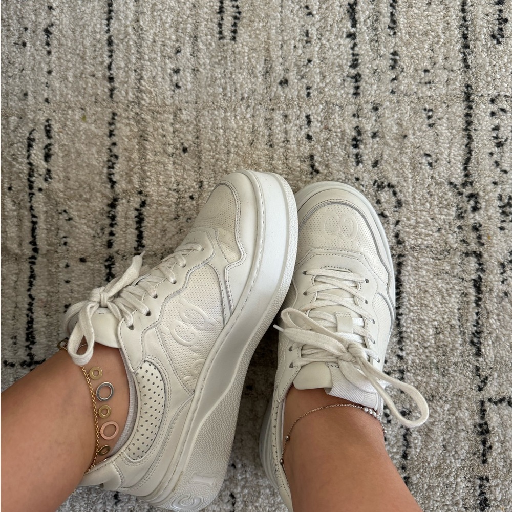 White Sneakers with Logo Detail